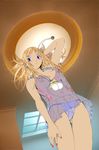  air_gear blonde_hair breasts colorized highres lingerie medium_breasts nightgown non-web_source oogure_ito panties solo third-party_edit tomita_mari underwear 