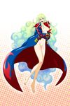  bad_id bad_pixiv_id barefoot blue_eyes blue_hair blush borrowed_garments breasts cape cloud_hair feet groin highres long_hair medium_breasts multicolored_hair naked_cape naked_coat namamochi_(namu) nia_teppelin nipples nude solo tengen_toppa_gurren_lagann 