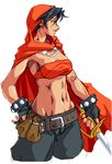  abs arikawa black_hair dungeons_and_dragons fingerless_gloves gloves hood jewelry midriff moriah muscle pixiv_thumbnail resized sword thief weapon 