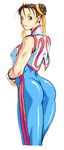  arikawa ass brown_hair chun-li double_bun double_buns double_vertical_stripe pixiv_thumbnail resized skin_tight street_fighter streetfighter yellow_eyes 