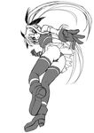  ass fate_testarossa frapowa greyscale long_hair lyrical_nanoha mahou_shoujo_lyrical_nanoha_strikers monochrome solo thighhighs 