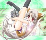  albino animal_ears berserker buruma character_doll fate/stay_night fate_(series) fox_ears gym_uniform illyasviel_von_einzbern long_hair q-gaku red_eyes solo tail white_hair 