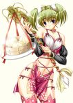  bamboo_steamer baozi china_dress chinese_clothes copyright_request dress food green_hair shiruko short_hair solo thighhighs twintails 