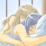  artist_request bare_arms fujino_shizuru hug kuga_natsuki lowres multiple_girls my-hime yuri 