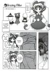  comic gameplay_mechanics greyscale hakurei_reimu hard_translated hit_box izayoi_sakuya kirisame_marisa monochrome multiple_girls sarashi sexually_suggestive tako_(plastic_protein) touhou translated yuri 