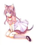  animal_ears cat_ears collar kneehighs maid original socks solo tail usashiro_mani 
