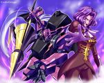  angry artist_request code_geass cornelia_li_britannia gloves mecha purple_eyes purple_hair solo uniform 