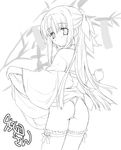  95-tan aoi_kumiko greyscale half_updo monochrome os-tan skirt skirt_lift solo thighhighs 