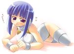  bakutendou blue_hair ilfa purple_eyes robot_ears solo thighhighs to_heart_2 