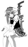  animal_ears cat_ears copyright_request greyscale hirano_katsuyuki lowres monochrome solo thighhighs 