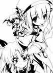  bow cape energy_wings fate_testarossa fingerless_gloves gloves greyscale hair_ornament hat jacket lyrical_nanoha magazine_(weapon) magical_girl mahou_shoujo_lyrical_nanoha mahou_shoujo_lyrical_nanoha_a's monochrome multiple_girls open_clothes open_jacket raising_heart rikuto takamachi_nanoha twintails wings x_hair_ornament yagami_hayate 