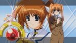  animated animated_gif belt buckle cross_mirage dual_wielding gun holding jacket lowres lyrical_nanoha magical_girl mahou_shoujo_lyrical_nanoha_strikers military military_uniform multiple_girls open_clothes open_jacket raising_heart screencap takamachi_nanoha teana_lanster thighhighs tsab_ground_military_uniform twintails uniform weapon 