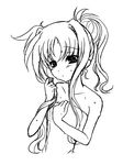  fate_testarossa flat_chest frapowa greyscale long_hair lyrical_nanoha mahou_shoujo_lyrical_nanoha monochrome naked_towel solo towel wet 