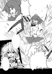  comic greyscale hat izayoi_sakuya monochrome multiple_girls seo_tatsuya shameimaru_aya tokin_hat touhou unfinished 