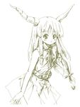  horns ibuki_suika imo_(ryokyou) long_hair low-tied_long_hair monochrome oekaki solo touhou 