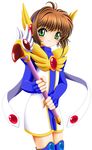  cardcaptor_sakura flipper fuuin_no_tsue kinomoto_sakura magical_girl solo thighhighs wand 