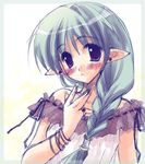  braid copyright_request elf hair_over_shoulder pointy_ears ryouka_(suzuya) single_braid solo 