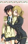  1girl code_geass cosplay costume_switch crossdressing iyou lelouch_lamperouge milly_ashford mizuno_poppo otoko_no_ko school_uniform 