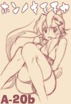  bangs beige_background blush breast_hold breasts galore gloves hair_ornament hair_stick large_breasts long_hair monochrome number ponytail scarf shorts simple_background sitting sketch skull_hair_ornament solo tengen_toppa_gurren_lagann thighhighs very_long_hair yoko_littner 