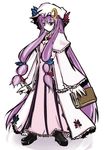  book crescent hat long_hair patchouli_knowledge purple_hair solo takaharu touhou 