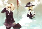  alice_margatroid black_legwear blonde_hair hat kirisame_marisa multiple_girls nokishita pantyhose touhou witch_hat 