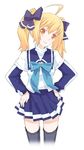  nakatomi_ryou original school_uniform solo thighhighs twintails zettai_ryouiki 