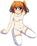  artist_request bow bow_panties lace lace-trimmed_panties lyrical_nanoha mahou_shoujo_lyrical_nanoha_strikers panties sarashi solo teana_lanster thighhighs underwear underwear_only white_legwear 