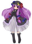  crescent futami_yayoi gothic hat long_hair patchouli_knowledge purple_hair solo touhou 