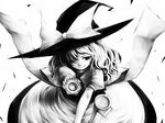  greyscale hat kirisame_marisa monochrome sakuraba_yuuki solo touhou witch witch_hat 