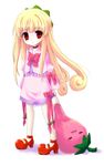  blonde_hair haruno_ichigo original red_eyes solo stuffed_toy 