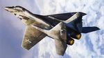  airplane anti-u.n. cloud day fighter_jet flying highres jet macross macross_zero mig-29 military military_vehicle no_humans official_art realistic sky tenjin_hidetaka 