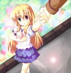  ahoge blonde_hair heterochromia long_hair lyrical_nanoha mahou_shoujo_lyrical_nanoha_strikers military military_uniform soki_(artist) solo stuffed_animal stuffed_bunny stuffed_toy uniform vivio 