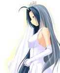  bride dress elbow_gloves gloves idolmaster idolmaster_(classic) idolmaster_1 miura_azusa nishi_(count2.4) solo wedding_dress 