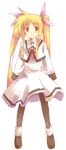  blonde_hair fate_testarossa long_hair lyrical_nanoha mahou_shoujo_lyrical_nanoha mahou_shoujo_lyrical_nanoha_a's pantyhose sakugo solo twintails very_long_hair 