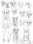  alternate_costume enmaided greyscale hiiragi_kagami japanese_clothes lucky_star maid miko mizuno_kurage monochrome ryouou_school_uniform school_uniform serafuku sketch 