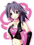  ayase_hikaru grey_hair original purple_hair solo unzipped 