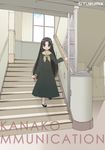  :o dress hayashi_tsugumi hosokawa_kanako long_dress maria-sama_ga_miteru sailor_dress school school_uniform solo stairs window 