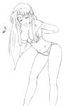  adjusting_bra adjusting_clothes asakura_ryouko bra greyscale lingerie monochrome panties phares solo suzumiya_haruhi_no_yuuutsu underwear underwear_only undressing 