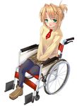 amputee gin_(ginshari) original pantyhose school_uniform solo wheelchair 