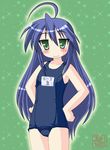  izumi_konata lucky_star mole mole_under_eye name_tag neopure one-piece_swimsuit school_swimsuit solo swimsuit 