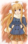  air blonde_hair blue_eyes hirasaka_makoto kamio_misuzu long_hair ribbon scarf skirt solo 