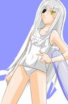  artist_request cinque_(nanoha) eyepatch lowres lyrical_nanoha mahou_shoujo_lyrical_nanoha_strikers name_tag numbers_(nanoha) one-piece_swimsuit school_swimsuit solo swimsuit 