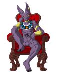  5_toes anime balls beerus cat chair digital_media_(artwork) dragon_ball dragon_ball_super dragonballsuper egyptian egyptian_clothing feet feline god_of_destruction jewelry male mammal necklace nude penis simple_background sitting solo sphynx_(cat) throne toes usekh white_background zimaku15 zomzom15 