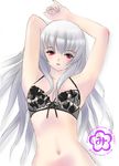  bra kleine_erdbeere lingerie navel pale_skin red_eyes rozen_maiden solo suigintou underwear 