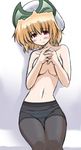  artist_request blonde_hair covering earrings hat jewelry lyrical_nanoha mahou_shoujo_lyrical_nanoha mahou_shoujo_lyrical_nanoha_a's mahou_shoujo_lyrical_nanoha_strikers panties panties_under_pantyhose pantyhose red_eyes shamal solo striped striped_panties underwear 