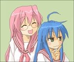  abekawa izumi_konata lowres lucky_star multiple_girls oekaki pink_neckwear ryouou_school_uniform school_uniform serafuku takara_miyuki 