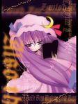  book catbell crescent hat long_hair patchouli_knowledge purple_hair solo touhou 