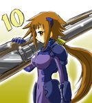  artist_request bodysuit dieci_(nanoha) lowres lyrical_nanoha mahou_shoujo_lyrical_nanoha_strikers numbers'_uniform numbers_(nanoha) purple_bodysuit solo 