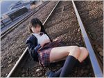  photo railroad_tracks school_uniform solo 