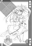  akari_ryuryuwa greyscale monochrome original solo twintails waitress 